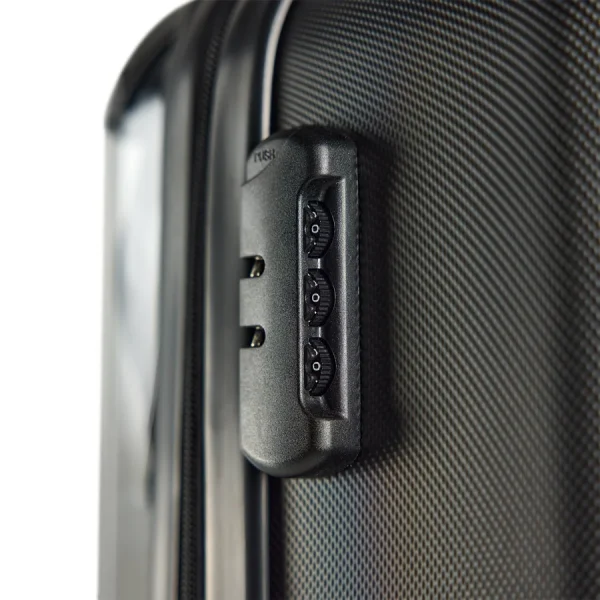 Een close up van een Princess Traveller fotokoffer maken - Luxe bagageset koffer met handvat.
